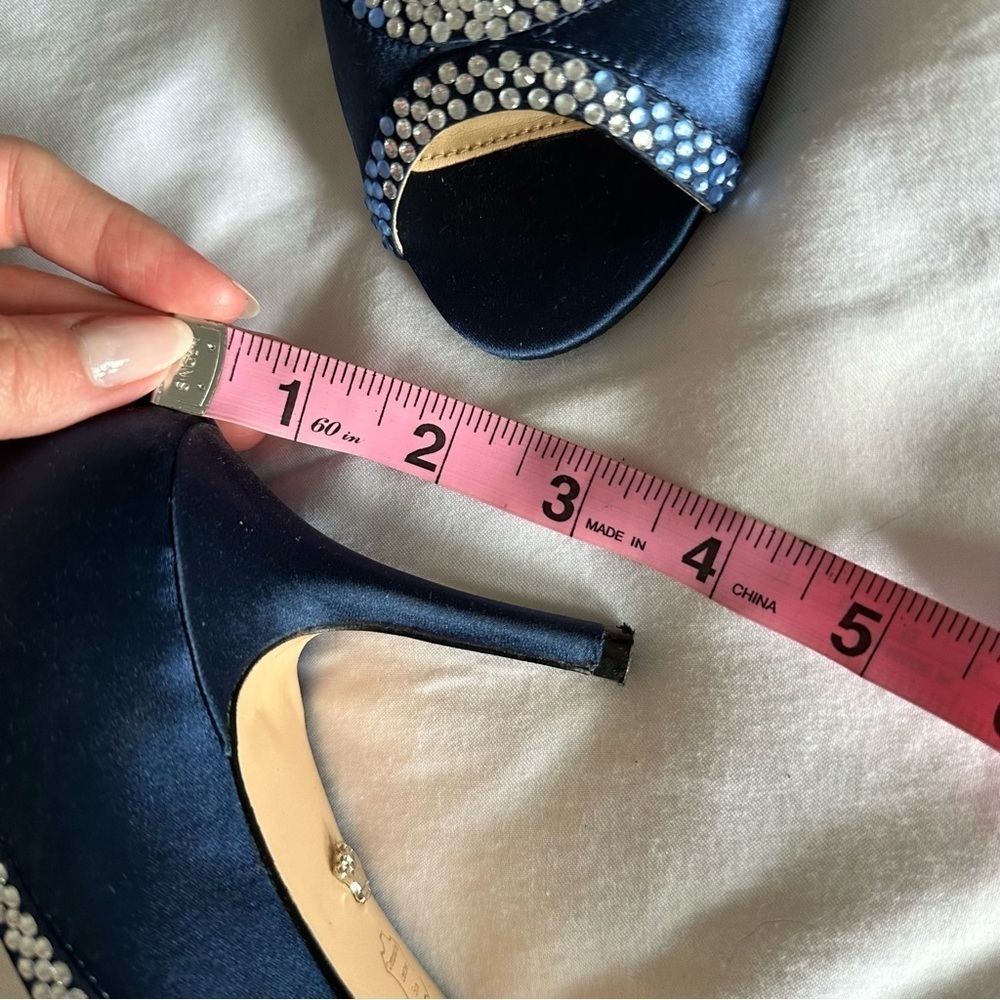 Dark Blue Rhinestone Heels - Picture 6 of 9